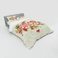 thumbnail image 3 of Ambesonne Christmas Bedding Set 3 Pcs, Floral Merry Xmas, Twin XL, Green Red Tan, 3 of 3