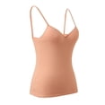 thumbnail image 6 of vigerkar 2025 Summer Camisole for Women Built in Bra Wireless Fabric Support Spaghetti Strap Short Cami Orange, L, 6 of 8