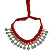 thumbnail image 2 of athizay heavy Necklace oxidised Silver Within Cotton Red Thread chokers || Festive Jewelry Set || adjustable as choker or collar or princess or bib or bandeau, 2 of 5