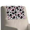 thumbnail image 4 of SCRAWLGOD Cow Print Splash Pink Black White 2 PCS Recliner Headrest Protector Non Slip Sofa Headrest Cover Furniture Covers 17x27in PU Leather Couch Head Rest Covers for Living Room, 4 of 7
