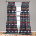 thumbnail image 5 of Ambesonne Antique Curtains, Old Motif, Pair of 28"x63", Black Blue Coral, 5 of 5