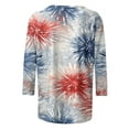 thumbnail image 4 of Cavosen Red White and Blue Shirts for Women Petite 4th of July 3/4 Sleeve Round Neck Tops USA Star Striped Print T Shirts Lady XL Red White and Blue Casual Tops Patriotic Tunic Tees Patriotic Clothes, 4 of 5