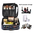 thumbnail image 2 of FORMRS Travel Makeup Bag Large Capacity Train Case Cosmetic Organizer with Adjustable Dividers, Pink Christmas Splendor, 2 of 8