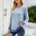 thumbnail image 7 of Sweatshirts for Women Round Neck Solid Color Long Sleeve Pullover Tops with Pocket, 7 of 7
