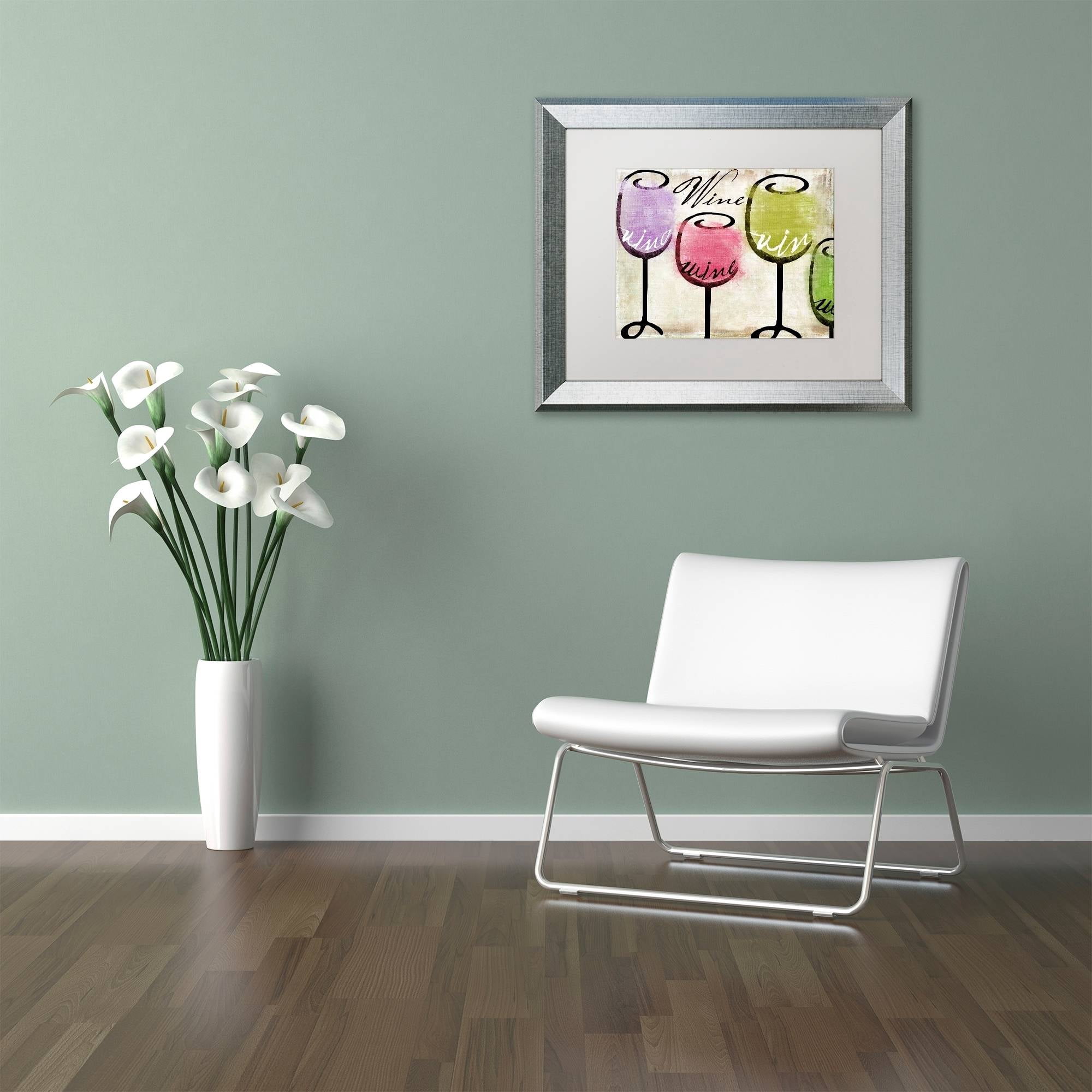 Trademark Fine Art "Wine Tasting III" Canvas Art by Color Bakery White Matte, Silver Frame