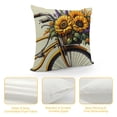 thumbnail image 4 of COMIO Decorative Throw Pillow Cover Plant Sunflower - Flower Bike Pillow Cushion Case - Yellow White Square Pillow Cushion Cover, Great for Couch, Patio, Chair, Living Room Decor White, 4 of 5