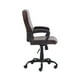 image 2 of Mainstays Mid-Back Manager's Office Chair with Arms, Bonded Leather, Multiple Colors