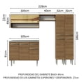 thumbnail image 3 of Cocina Integral 229cm Con Tarja Emilly Madesa 11 Marrón, 3 of 9