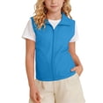 thumbnail image 3 of Yeaiivve Kids Zipper Vest Sleeveless Lapel Volunteer Activity Waistcoat Party Costume Vests Summer Outdoor Hiking Travel Shirts Sky Blue 11-12Years, 3 of 9
