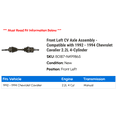 thumbnail image 2 of Front Left CV Axle Assembly - Compatible with 1992 - 1994 Chevy Cavalier 2.2L 4-Cylinder 1993, 2 of 2