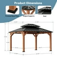 thumbnail image 2 of Modern Shade 10'x12' Gazebo Cedar Wood Frame Double Galvanized Steel Roof Hurricane-Proof for Patio Outdoor Brown, 2 of 9