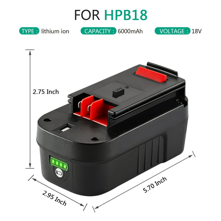 Replacement for Black & Decker HPB18-OPE 244760-00 Hpb18 A1718 Power Tool Battery
