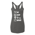 thumbnail image 2 of Eat Sleep Pray Repeat for Christians Faith | Womens Inspirational/Christian Premium Tri-Blend Racerback Tank Top, Premium Heather, Medium, 2 of 3