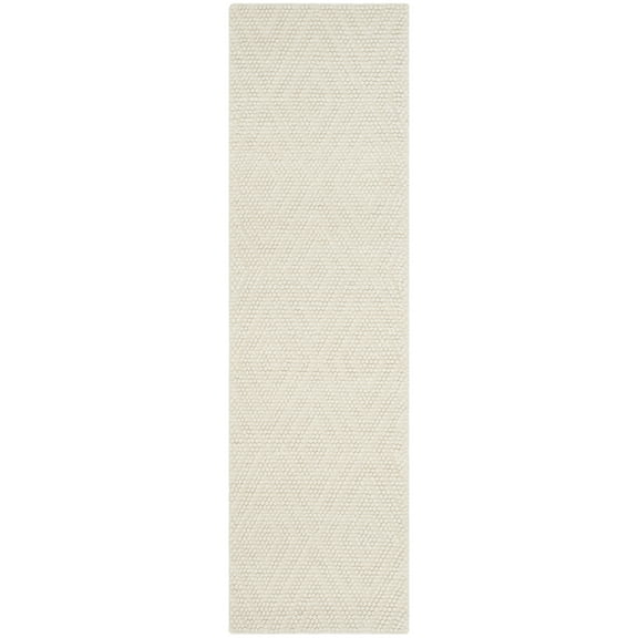 SAFAVIEH Natura Glenda Geometric Diamonds Wool Runner Rug, Ivory, 2' x 6'