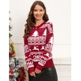 thumbnail image 2 of Christmas Sweatshirt for Women Round Neck Drops Shoulder Long Sleeve Christmas Tree Pullover Lightweight Shirt, 2 of 9