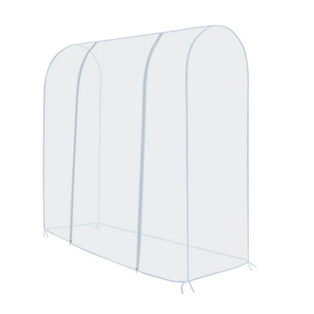Garment Rack Cover Transparent PEVA Rail Rack Cover Clear Zip Clothing Dustproof Waterproof Bag Apparel Storage Display