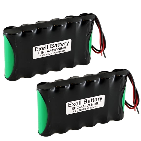2pc Exell 7.2V Custom NiMH 2200mAh Battery Pack 6" 22AWG Bare Leads