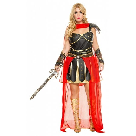Dark Greek Warrior Adult Costume - Plus Size 1X/2X