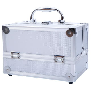 Extra Large Makeup Case Cosmetic Train Case with Dividers Lockable Makeup  Box Organizer