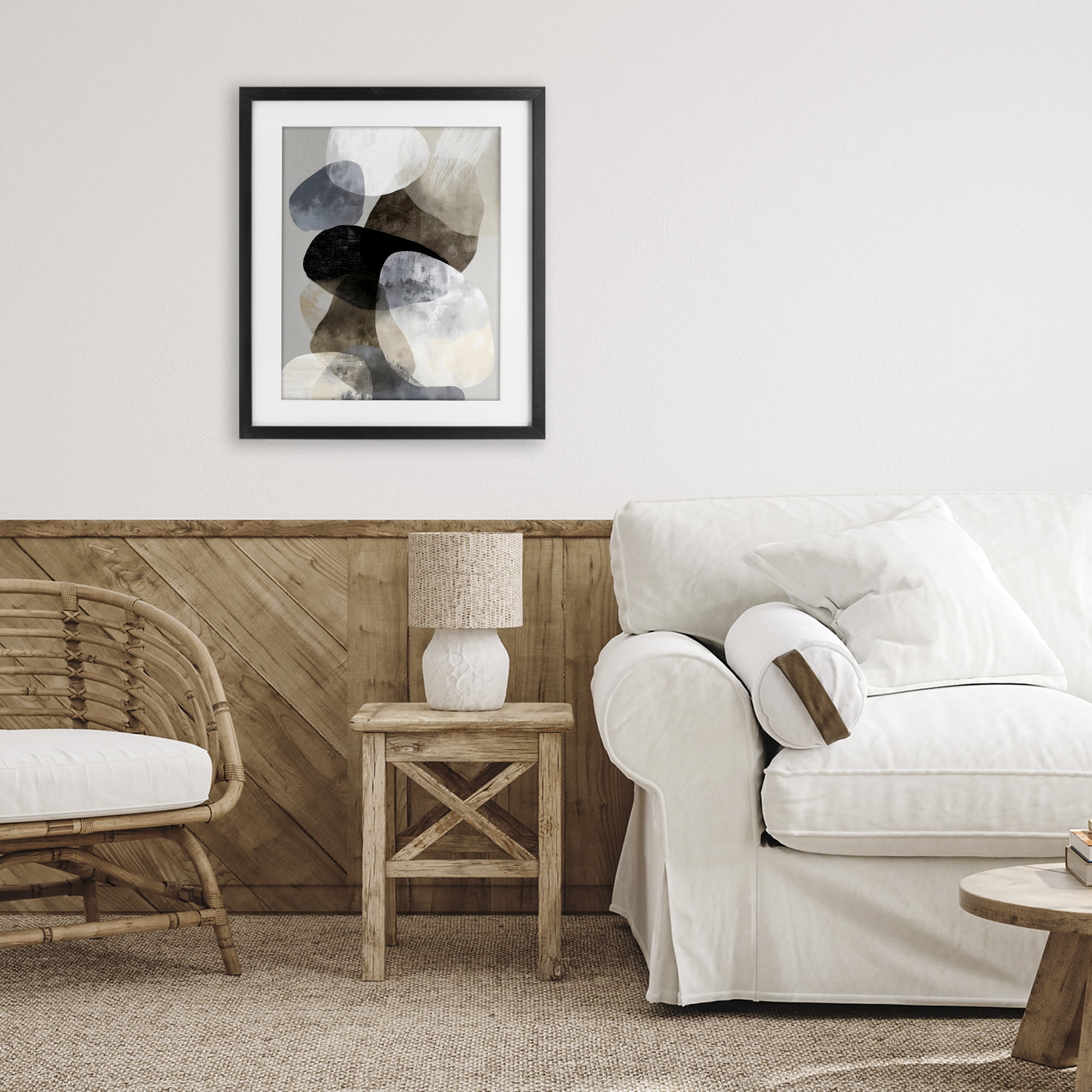 Stupell Industries Thoughts In Muted Layers Black Framed Print Under Glass, design by Ink Drop Loft