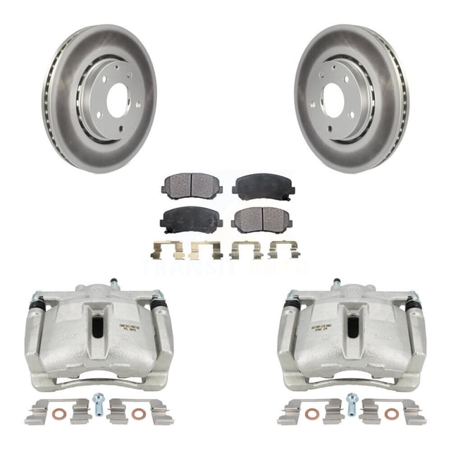 Transit Auto Front Disc Brake Caliper Coated Rotors and Semi-Metallic Pads Kit for Car Mazda CX-5 KCG-100674P
