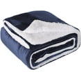 thumbnail image 7 of Sherpa Fleece Throw Blankets for Winter Super Soft Flannel Wool Like Reversible Velvet Plush Couch Blanket Lightweight(Navy Throw Size 50"x60"), 7 of 7