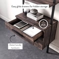 thumbnail image 3 of Nathan James Theo Open Shelf Industrial Bookcase with Drawers in Warm Nutmeg Wood and Black Steel Frame, 3 of 8