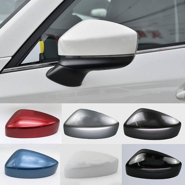 HUGFEGWE Car Exterior Rearview Mirror Cover Shell Housing Wing Door Side Mirror Cover Cap Fit For Mazda CX5 CX-5 2017 2018 2019,gray Right Side AZ824-10938
