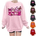 thumbnail image 1 of BiZtdJrK Chandail en Molleton pour Femmes Cancer du Sein Mode Imprimé Manches Longues Col Rond Chandail Ruban Rose Cadeau Survivant Chandails en Molleton Rouge G, 1 of 5