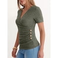 thumbnail image 6 of ANRABESS Womens Tops Short Sleeve V Neck Sexy Ribbed Knit Slim Fit Lightweight Sweater 2026 Summer Dressy Casual T-Shirts Small, 6 of 7