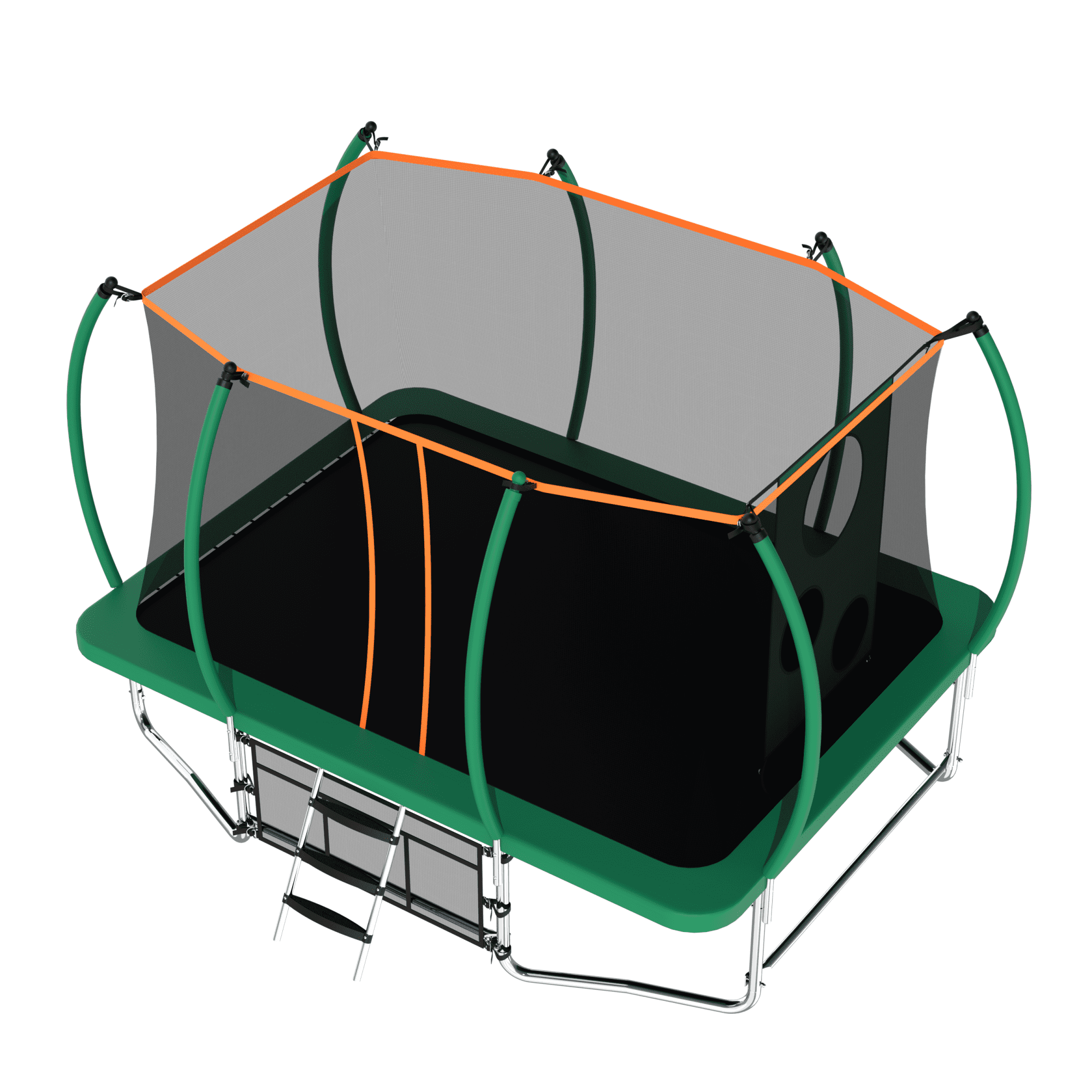 8X14FT Trampoline for Kids and Adults,Large Rectangle Trampoline with Enclosure Net,Green