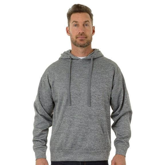 Mens Active Dri Fit Pullover Hoodie, GRAY, Size: M, Uzzi Active Wear