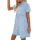 thumbnail image 2 of VISgogo Vestido de mezclilla de verano para mujer, solapa de color sólido Botones de manga corta Casual de una pieza para damas, S / M / L / XL VISgogo  moda, 2 of 9