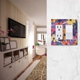 thumbnail image 5 of Yayeee Rocker Switch Wall Plate 3-Gang 6.5"x4.6" Home Decorative Outlet Cover, Colorful Painted Flowers Pattern, 5 of 6