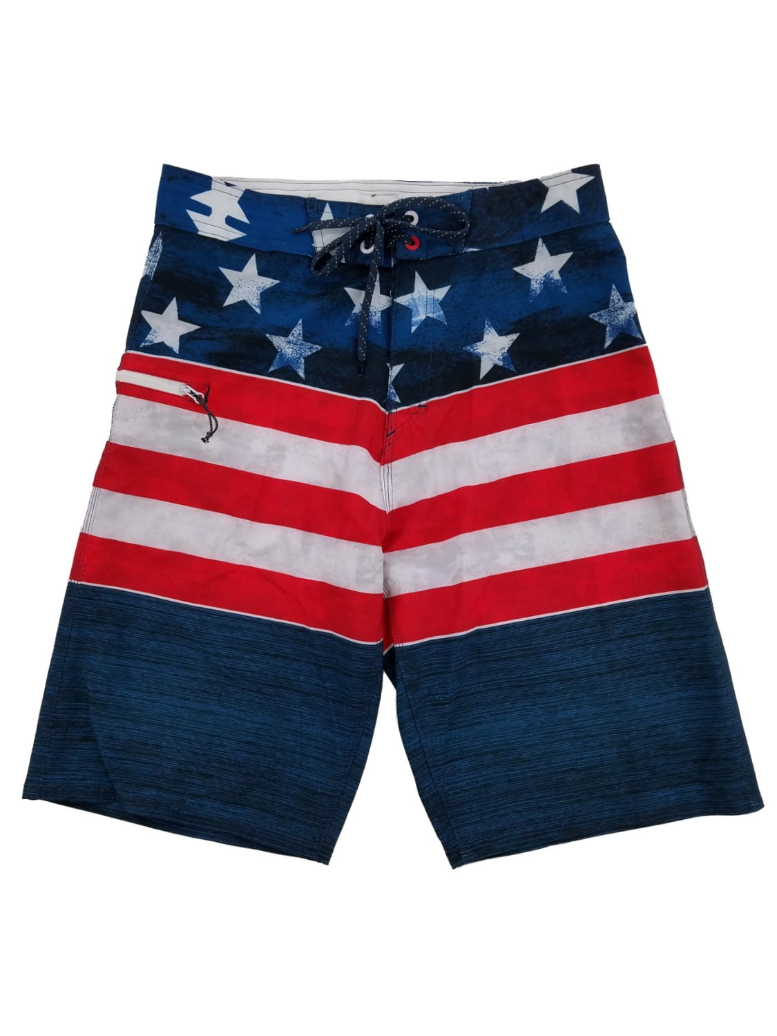 George Men's M 32 34 Shorts  Sunwashed American Flag E-Board Swim Trunks NWT New 