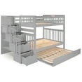 thumbnail image 5 of Bedz King Stairway Bunk Beds Full over Full with 4 Drawers in the Steps and a Full Trundle, Gray, 5 of 9