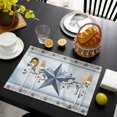 thumbnail image 3 of Country Star Blue Placemats Set of 6, Farmhouse Vintage Branches Wooden Placemats for Dining Table, Place Mats for Kitchen Tabletop, Waterproof Wipeable Dining Table Mats Set, 3 of 9