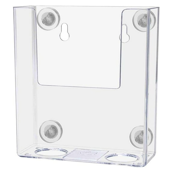 6 Pack Magnetic Brochure Holder Metal Mount Holds 4 Inch Wide Trifolds Clear Acrylic Promotional Literature Organizer for Offices Restaurants and Stores by