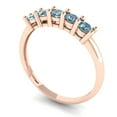 thumbnail image 2 of 0.35 ctw Wedding Band for Women - 18K Rose Gold Blue Moissanite Stackable Eternity Ring, 2 of 6