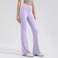 thumbnail image 4 of Kbndieu Purple Yoga Pants Women Wide Leg Solid Color High Waist Workout Flare Leggings Work Dress Pants for Women Tummy Control, 4 of 4