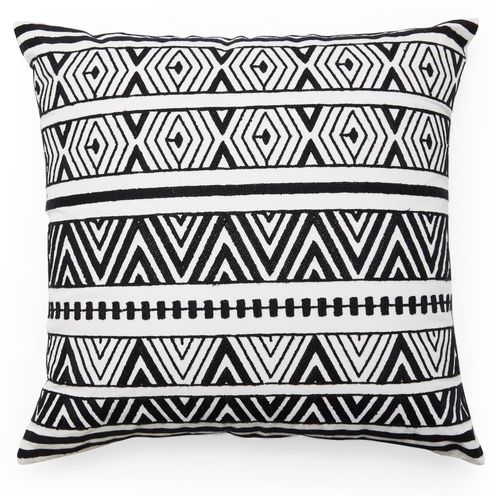 MoDRN Industrial Black and White Zig Zag Decorative Throw Pillow, 20" x