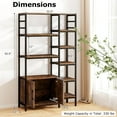thumbnail image 3 of Costway 55.5" Tall Bookcase with 2-Door Cabinet Metal Frame Freestanding Display Rack, 3 of 10