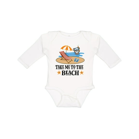 Inktastic Beach Vacation Florida California Boys or Girls Long Sleeve Baby Bodysuit