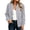 01# Gray, variant on Womens Bomber Jackets Casual Baseball Athletic Long Sleeve Shacket Coat Fleece Lined Fall Winter Trendy Jackets Lightweight Casual Outerwear, Stand Collar Solid Color Gray 2XL