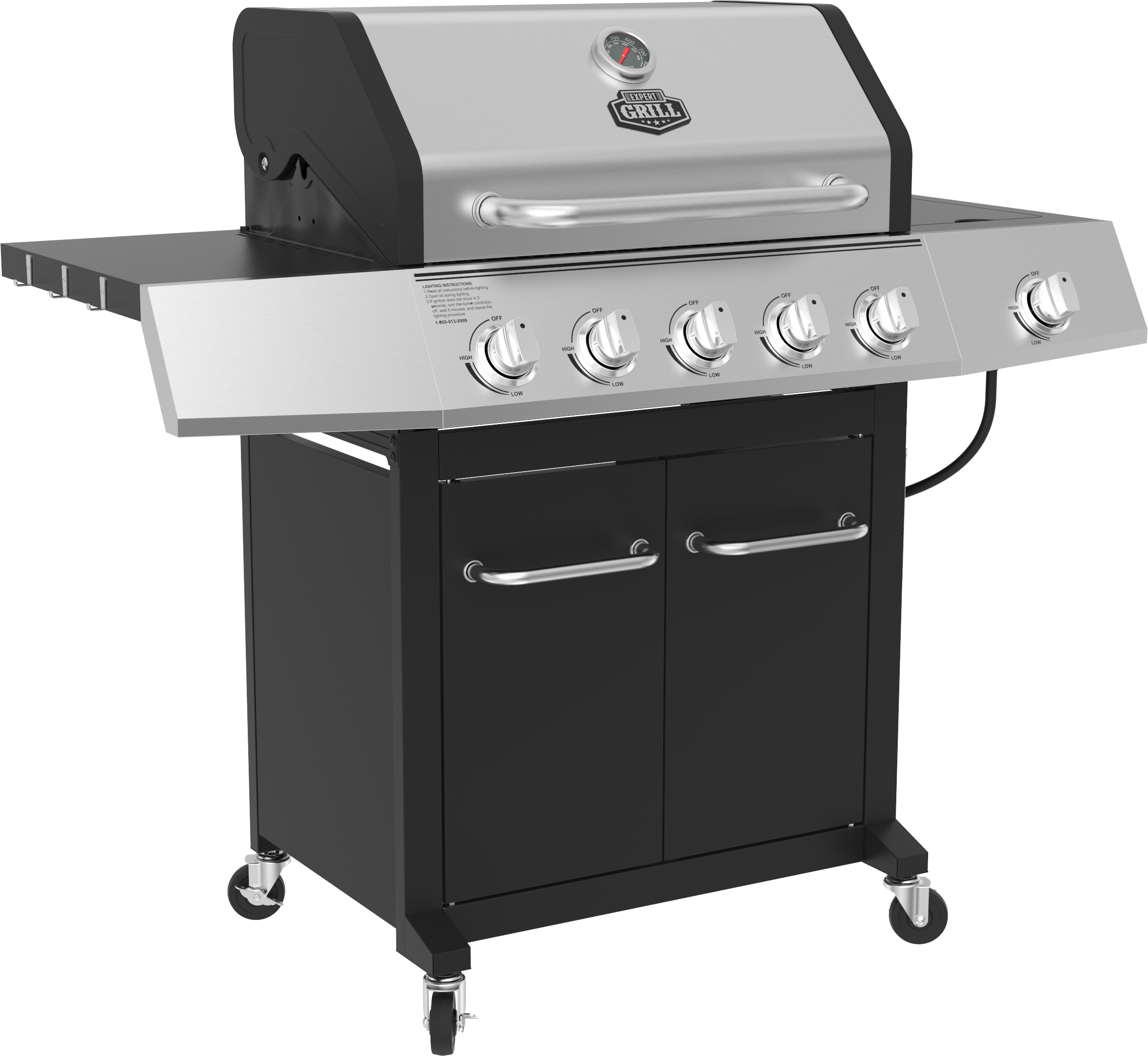 Expert Grill 5 Burner Propane Gas Grill with Side Burner Walmart
