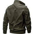 thumbnail image 2 of Men‘s Cotton Lightweight Multi Pockets Zip Front Stand Collar Military Jackets Windbreaker, 2 of 7
