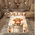 thumbnail image 2 of Erosebridal Kawaii Highland Cattle Bed Sheets Twin , Western Cowboy Cowgirl Boots Bedding Sets Twin Size, Colorful Flower Room Decor 3pcs, 2 of 7