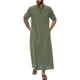 thumbnail image 2 of Bata musulmana larga de estilo árabe para hombre - Botones/Abertura lateral - Poliéster y algodón - Para el día a día/El trabajo - Tallas S-XXXL, 2 of 7