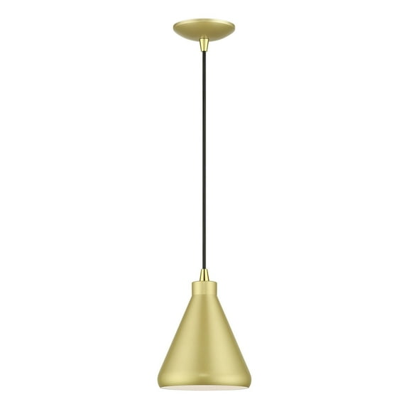41177-33-Livex Lighting-Geneva - 1 Light Mini Pendant-15 Inches Tall and 7 Inches Wide-Soft Gold/Polished Brass Finish