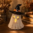 thumbnail image 5 of Halloween Table Spooky Home Decor, Exquisite Witch Hat Ghost Candle Holder with Stylish Edges Fade-Proof Resin for Halloween Parties, Porch Decor, Haunted Mansion Decor, 5 of 6